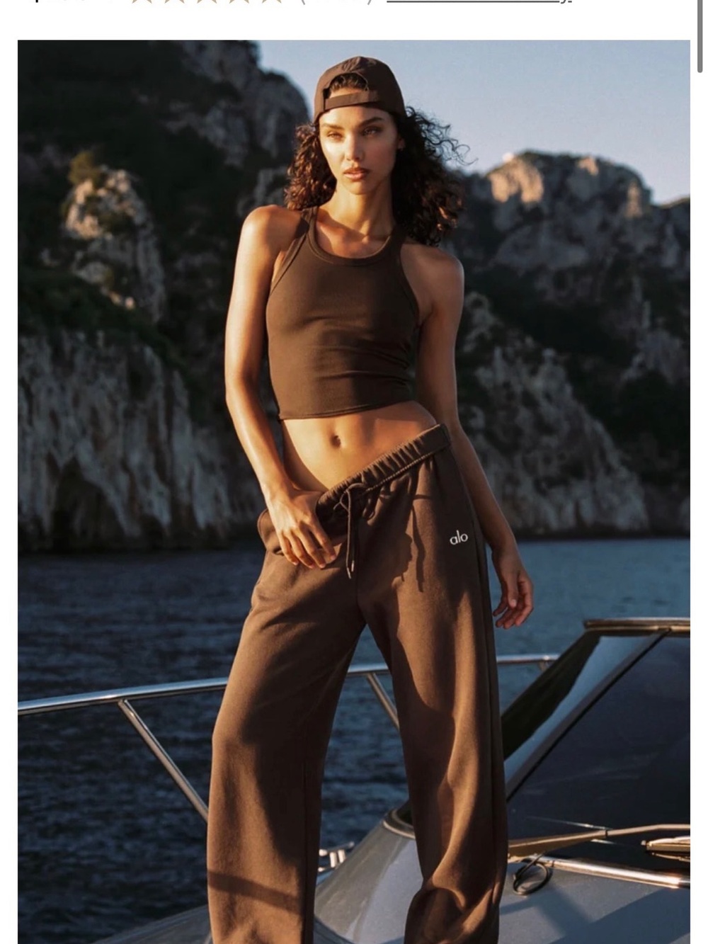 ALO Yoga Women's Brown Wide-Leg Drawstring Sweatpants
